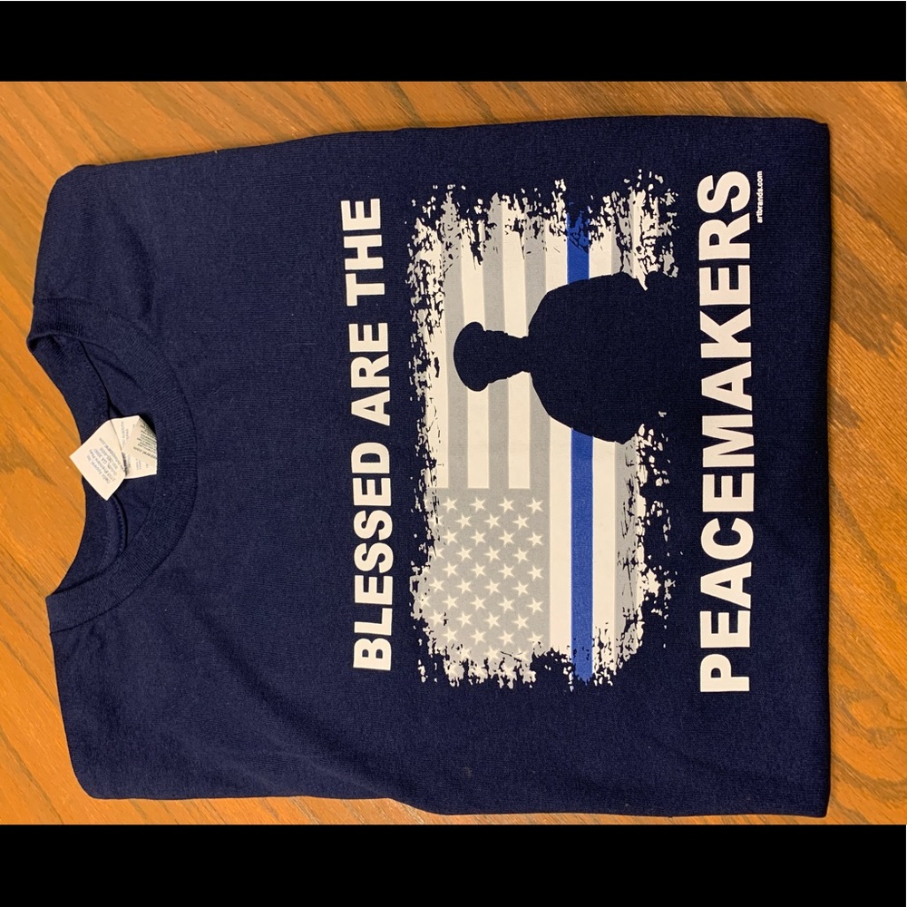 Navy Thin Blue Line Peacemaker Shirt XXL